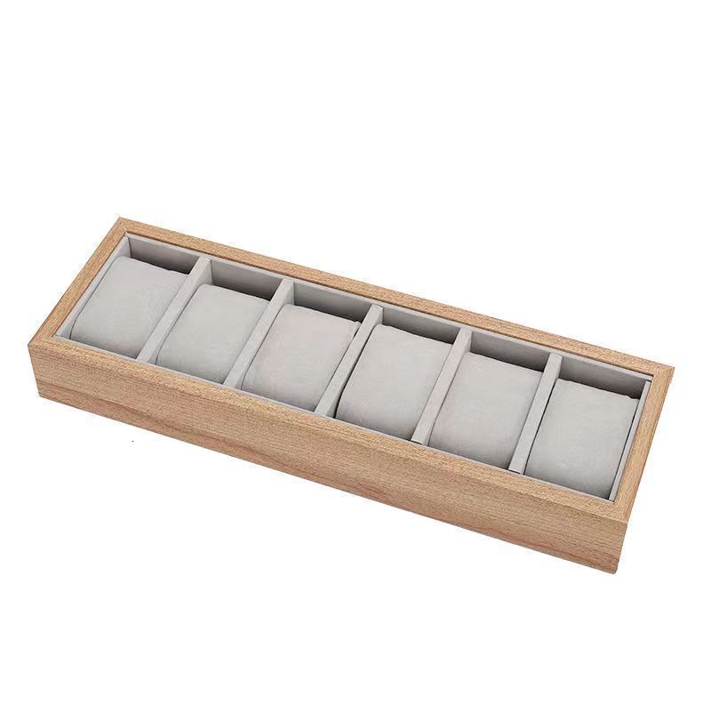 Bamboo Wood Grain 30-Slot Watch Display Tray Viewing Display Plate Multi-Functional Storage Tray