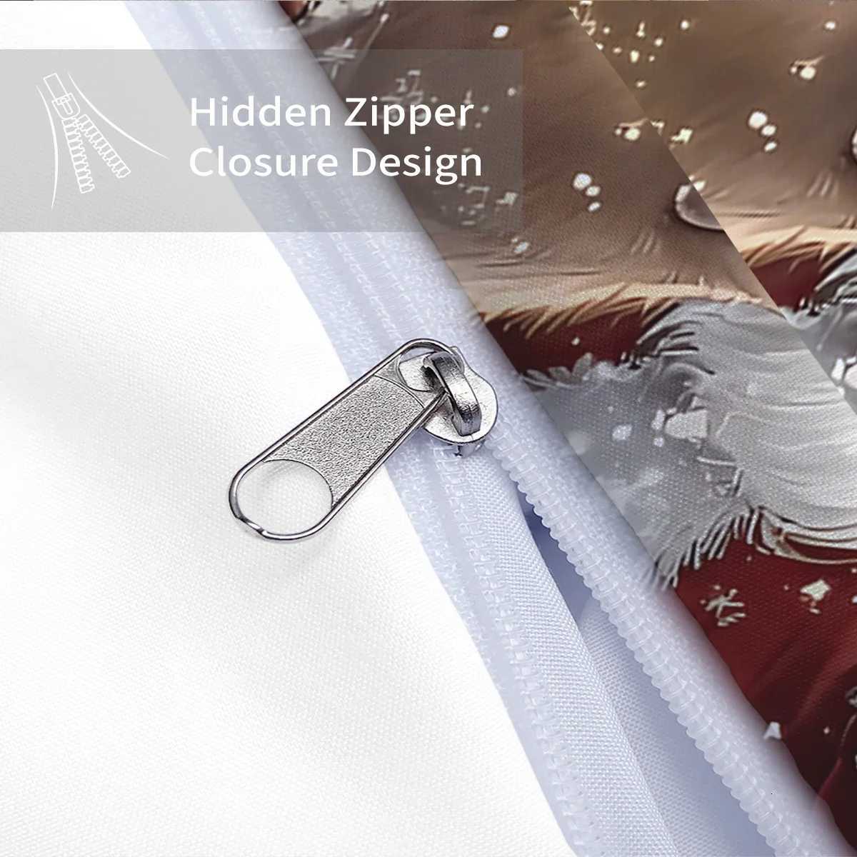 Christmas 3pcs Santa Claus Printed Bedding Set Soft and Coreless Multiple Sizes To Choose From Machine Washable Christmas Gift Y251126