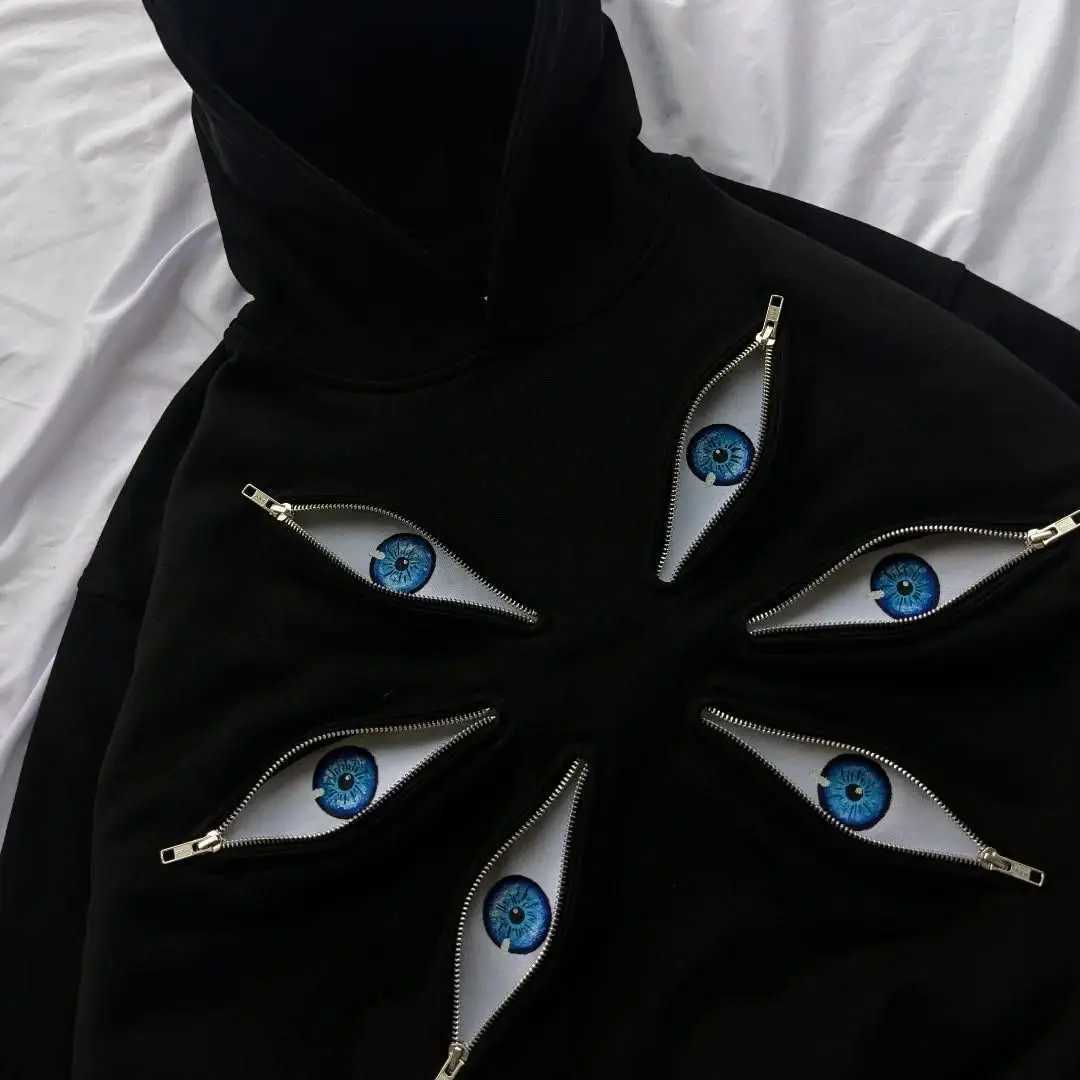 American Six Eye Kokushibo Graphic Oversized Hoodies Gothic Casual Hoodie Sweatshirts Streetwear Harajuku Y2k Men Women Clothing J251136