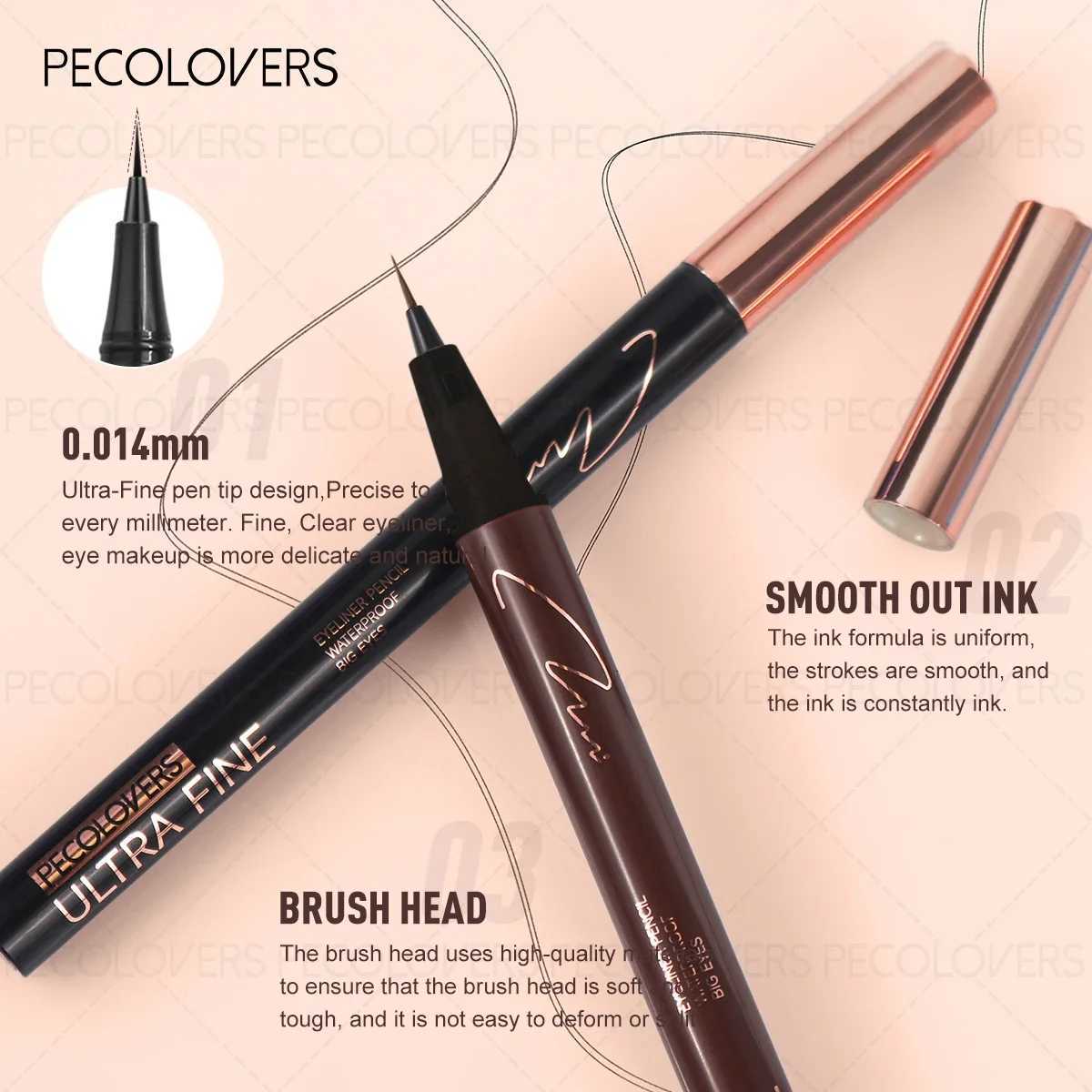 1PC Ultra-fine Liquid Eyeliner Matte Quick Drying Smooth Finish Multi-purpose Brow Pencil Christmas GiftT251126