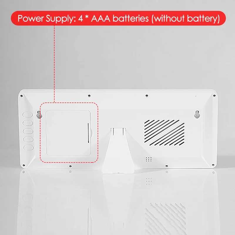 Battery Powered Large Screen LCD Digital Desktop Clock Temperature Humidity Electronic Clock Date Week Time Mute Wall Clock C251126