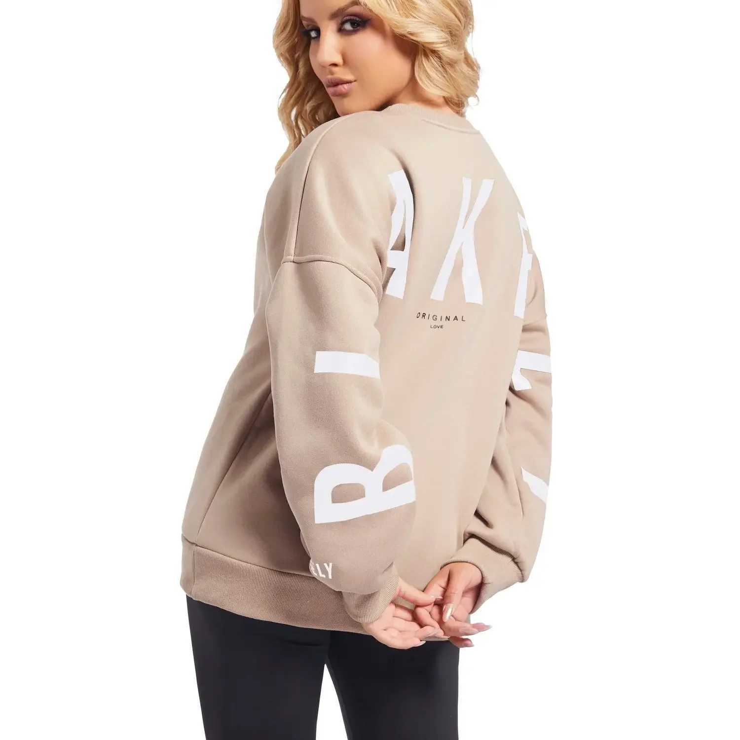 Y2K American Harajuku Clothing Thickened Fashion Letter Printing Pullover Sweatshirt Womens New Style Long Sleeve Sweatshirt J251136