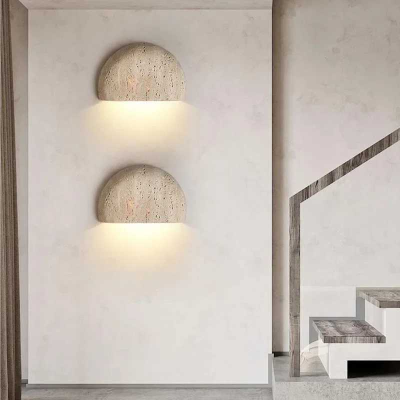 Wabi-sabi stone retro living room wall porch corridor homestaycafe atmosphere bedroom bedside wall lamp M251126