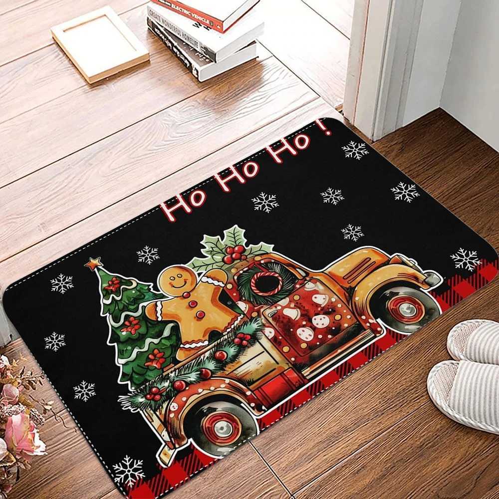 Christmas Gingerbread Man Print Doormat Non-Slip Rugs Carpet Indoor Outdoor Floor Mat Living Room Bedroom Bath Kitchen RugM251126
