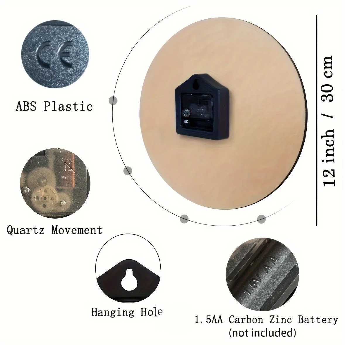 Cosmic Elegance Silent Solar System Wall Clock - Battery-Powered Wooden Round Decorative Timepiece for Living Room Bedroom C251126