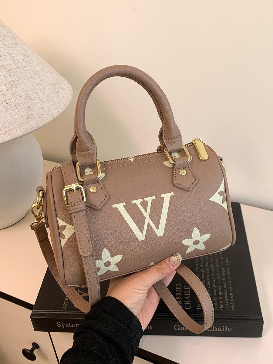 Luxury Retro Monogram Crossbody Bag 2025 New Arrival - Vintage Floral Print Square Handbag for Women, Trendy Versatile Shoulder Bag