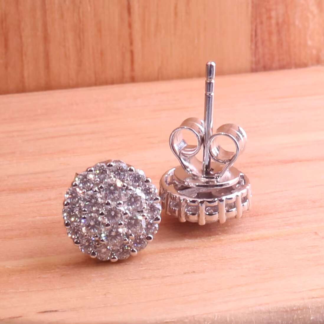 Elegant Moissanite Stud Earring Iced Out Sterling Silver Flower Shape Cluster Moissanite Earrings