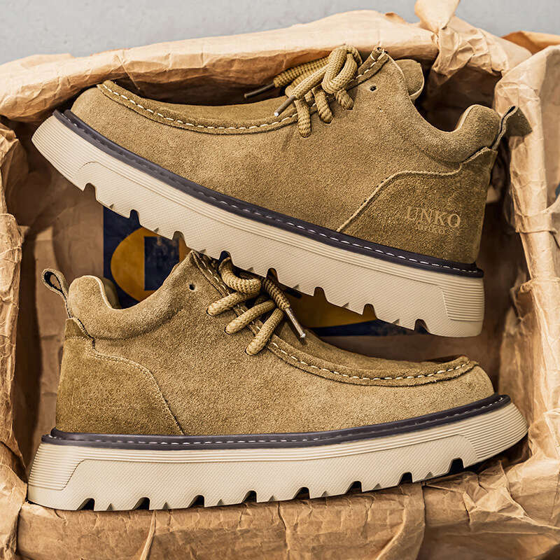 Free shipping designer new Autumn Winter High Top 2025 New Suede Thick Sole Sneakers Fashion Trendy Men's Versatile Sports Casual Shoes without b