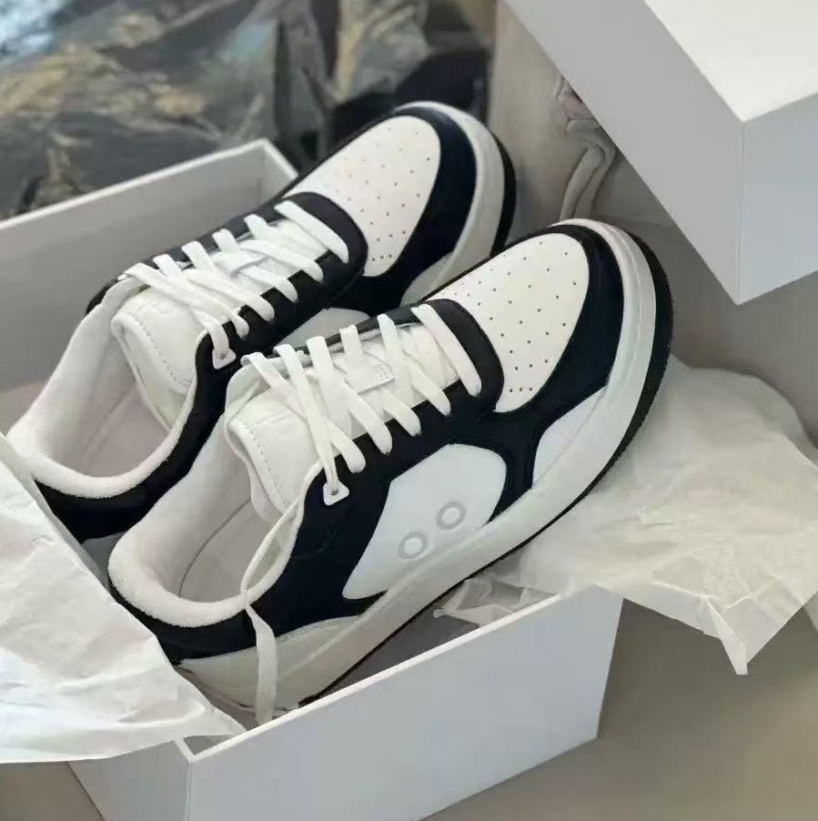 Designer shoes Alos casual shoes new board shoes platform sports casual shoes Black and white Leather laced sneakers woman Aloshoes Trainers