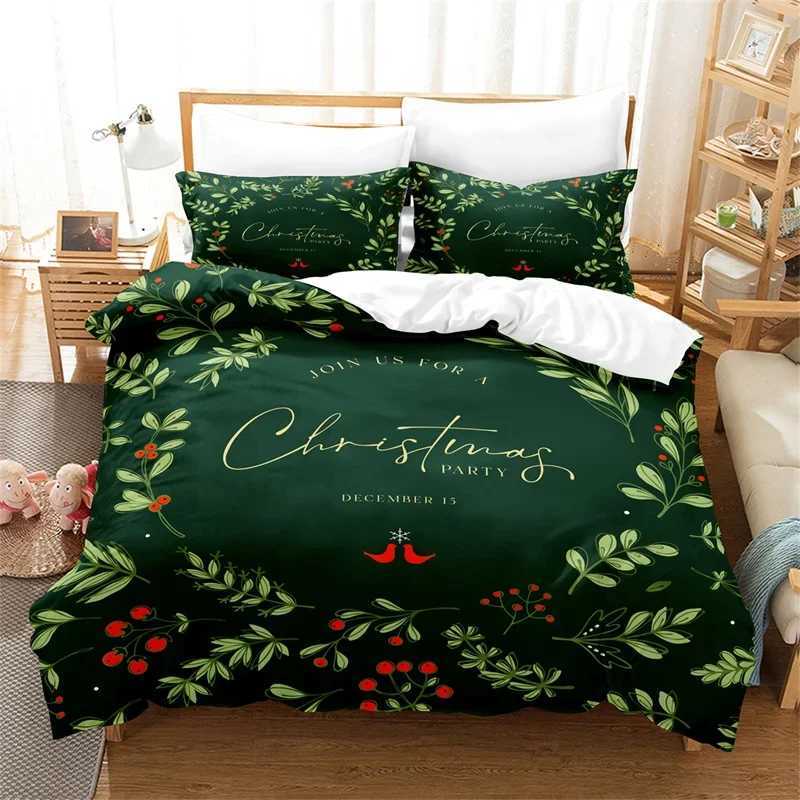 Christmas Christmas Green Duvet Cover Fashion Girls Boys Bedding Set Queen Double Bed Set Comforter Set Children Bedding Duvet Cover Y251126