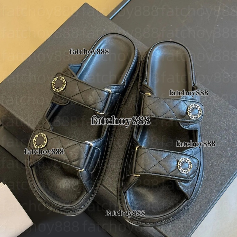 Designer Sandals Famous Women Slides Sandale Flat Slipper Sliders Shoes Bottom Flip Flops Summer Casual Beach Sandal Real Leather Top Quality sizes 35-42