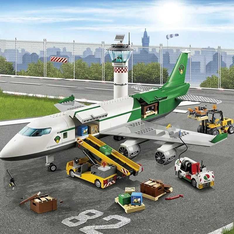 Compatible Brands Brick Sets City Series Building Blocks Cargo Terminal Aircraft Passenger Airplane MOC Toys Kids GiftT251126