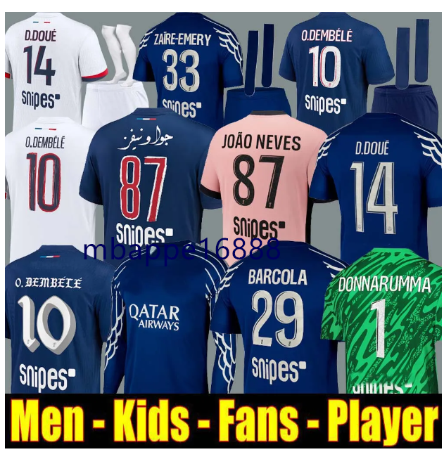 2025 26 soccer jersey DEMBELE HERNANDES KOLO MUANI HAKIMI SKRINIAR PARIS Maillots de football shirt 24 25 men kids kit sets uniform enfants maillot de foot