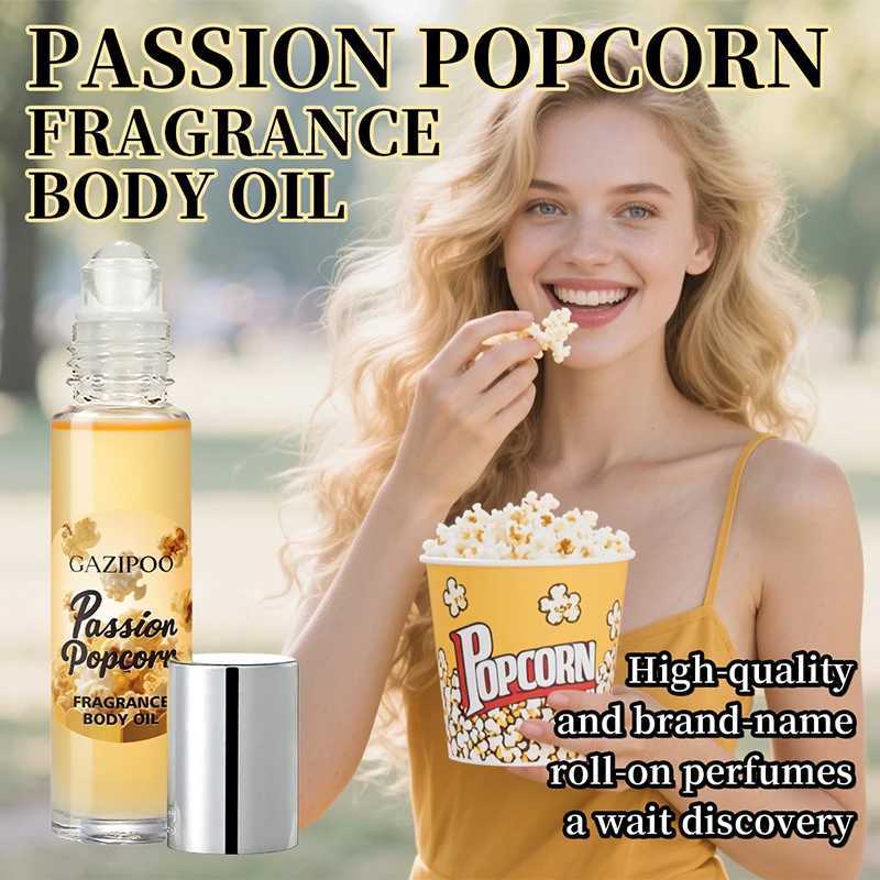 French Gourmand Scent Rollon Perfume Popcorn Cookie Cream Vanilla Coconut Lasting Eau De Toilette Portable Sweet Fragrance C251126