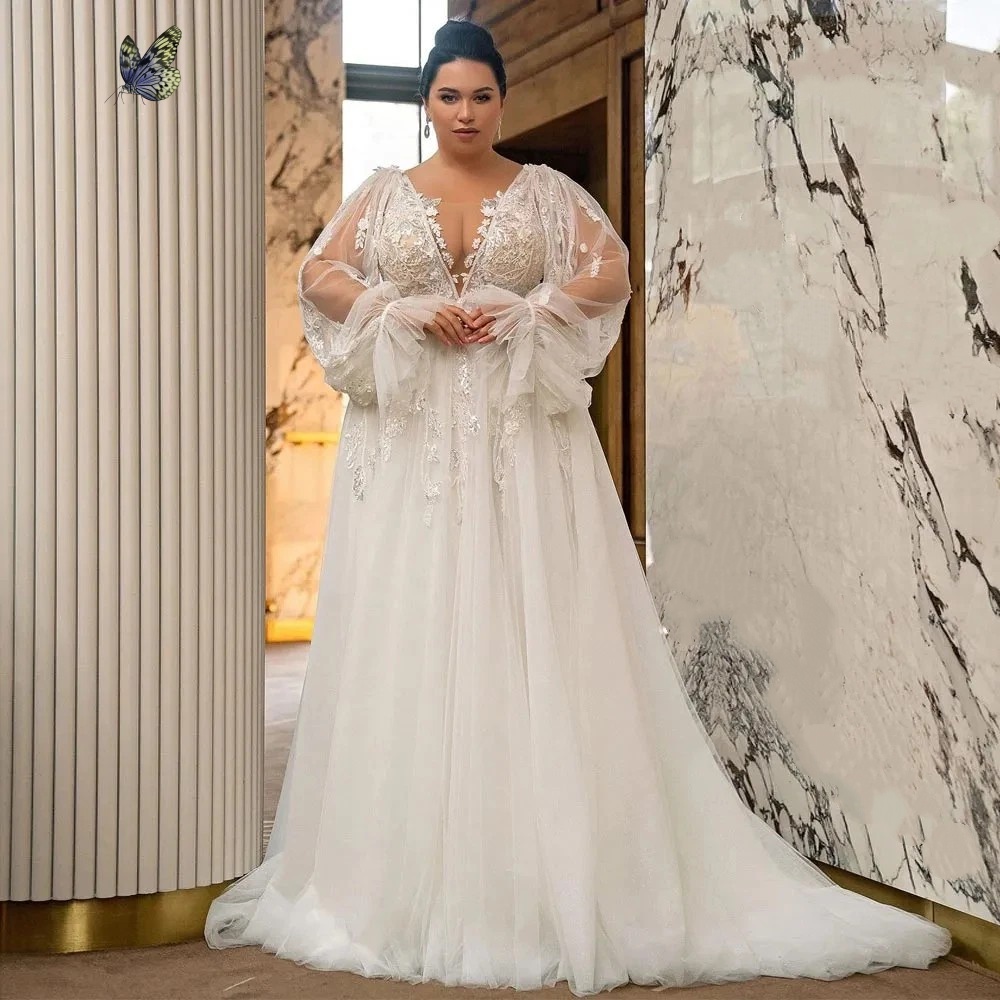 Gorgeous A Line Dresses Off Shoulder Pearls Lace Bridal Gowns Long Sleeves Vestido De Novia Backless Sweep Train Boho Wedding Dress 02