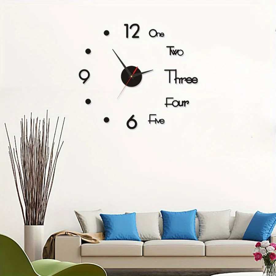 1pc Glow-in-the-dark Wall Clock Living Room DIY Wall Stickers Mute Acrylic Clocks Creative Hour Hand Home Furnishings C251126