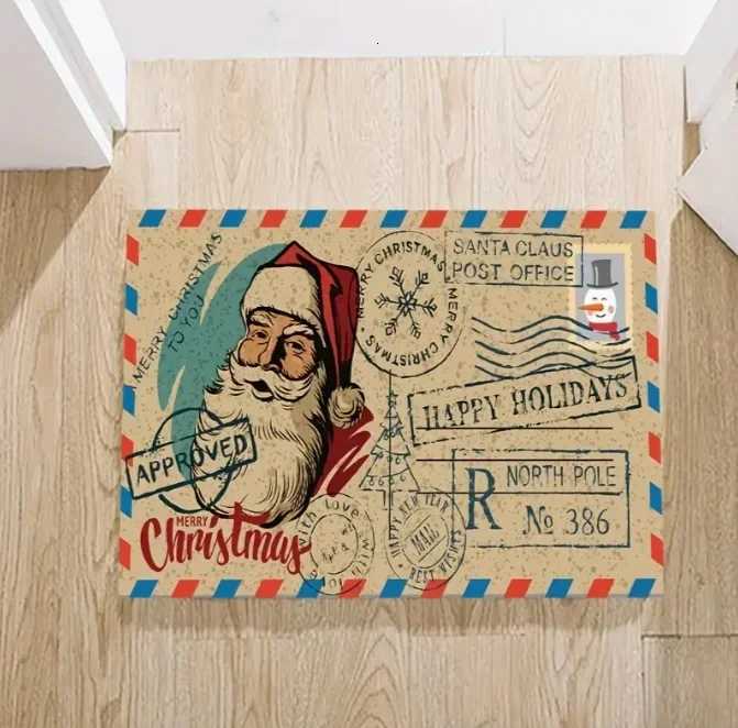 Christmas Candy House and Snowflake Doormat Holiday Design with Lights and Candles Snow View Bathroom Living Room DecorationM251126