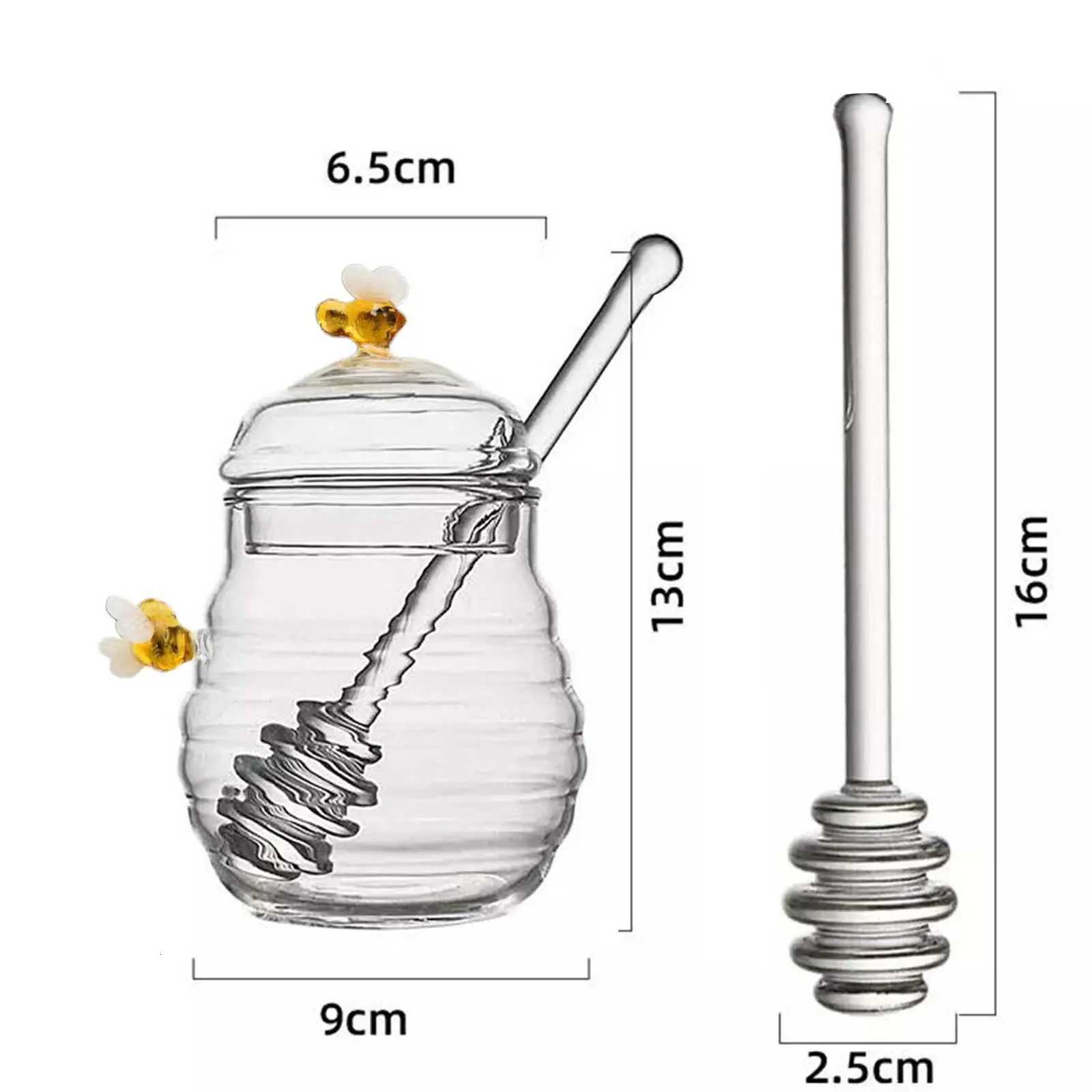 Glass Beehive Honey Pot Dispenser Clear Honey Bee Pot for Wedding Party Office Y251126