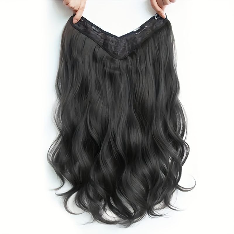 Romantic Natural-Wave Protein Fiber Womens Fake Hair Piece 24 Inch Long for Stylish Looks