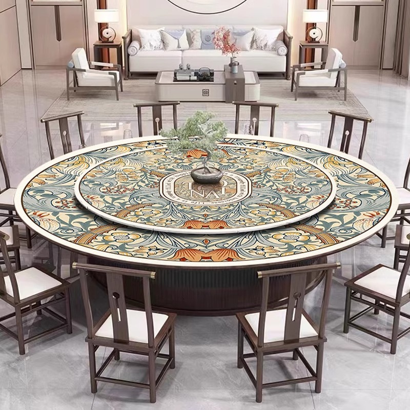 American Style Light Luxury Round Tablecloth Waterproof Oilproof Heatproof Washable Dining Leather Coffee Table Top Protector Mat ddmydog