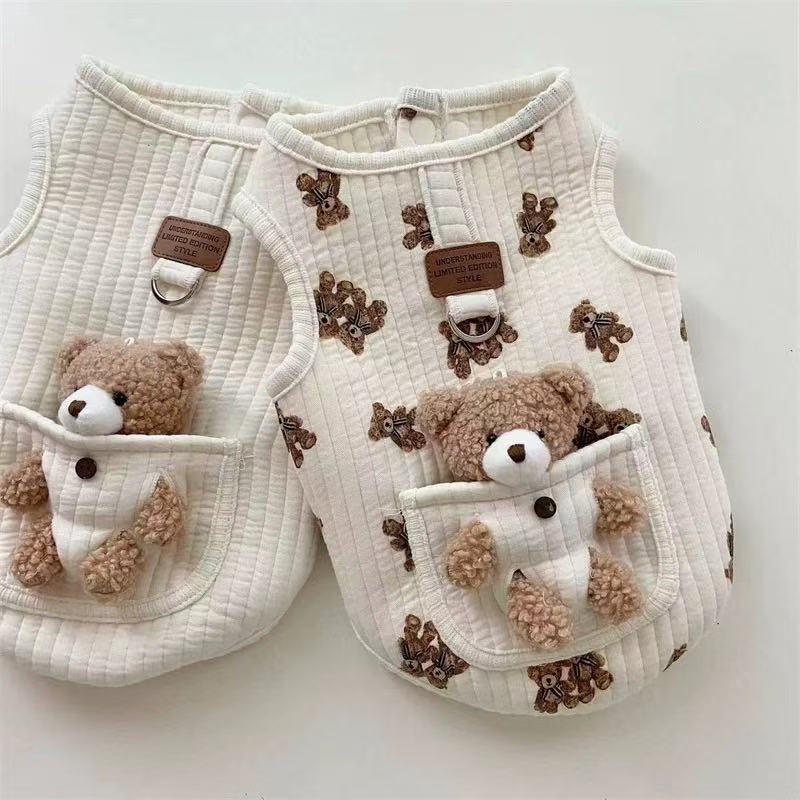 T00062Pet Panda Teddy Dog Clothes Spring and Summer Skirt Imitation Denim Dress