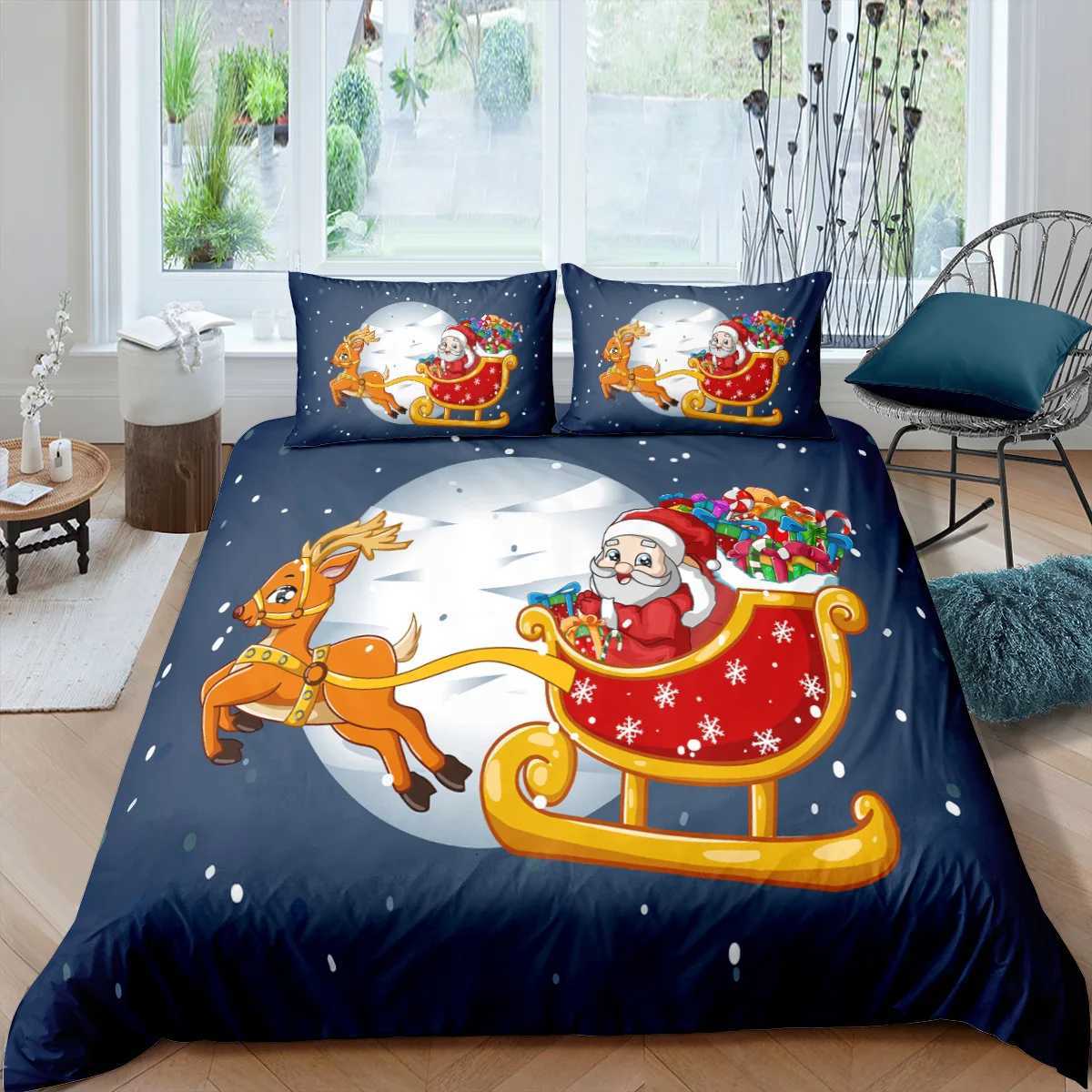 Christmas Christmas Snowman Santa Bedding Set Cartoon Duvet Cover For Kids Gift Comforter Bedding And Pillowcase Duvet Cover Set Decor Y251126