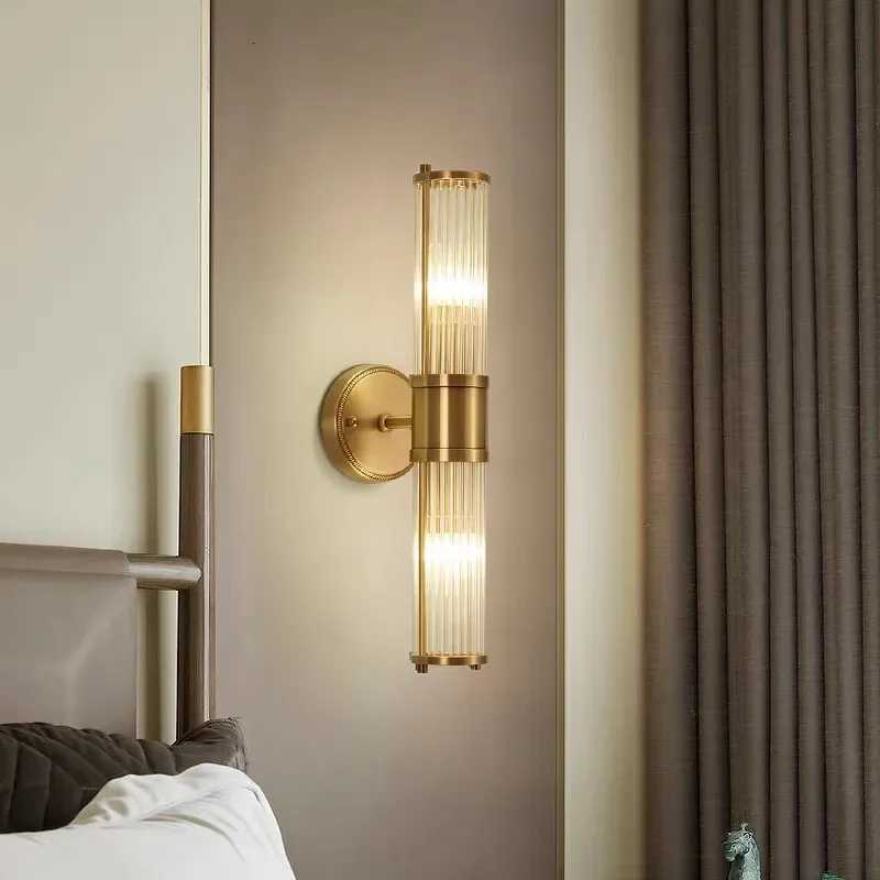 Nordic Wall Light Luxury Crystal Led Modern Gold Wall Lamp Corner Bedroom Wall Sconce Home Decor Bracket Lustre Fixtures M251126