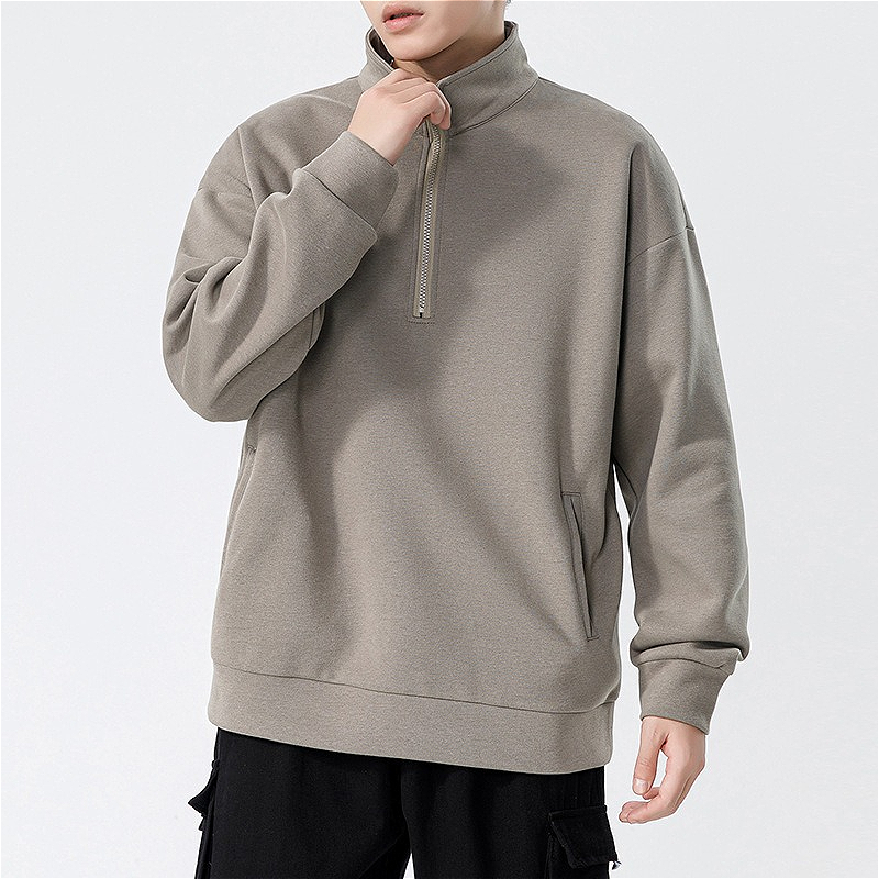368 Turtleneck Sweatshirt for Men Autumn and Winter Thickened Trendy Solid