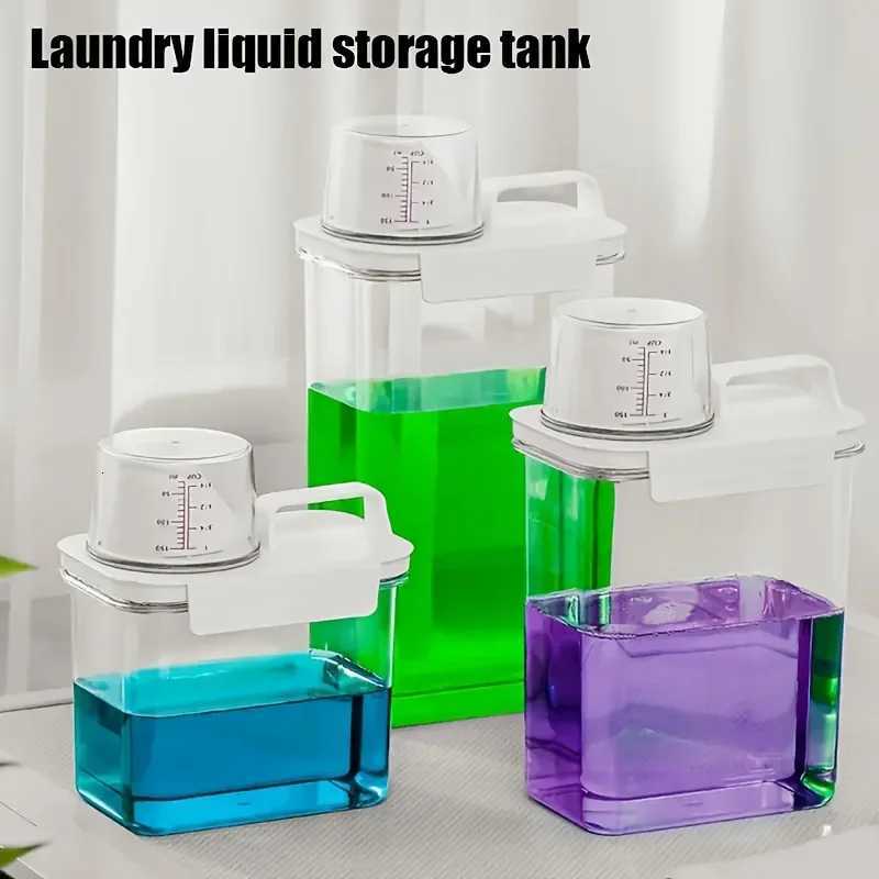 1100ML/1800ML/2300Ml Airtight Laundry Detergent Powder Storage Box Jar Bleach Storage Container Large Capacity Measuring Cup Y251126