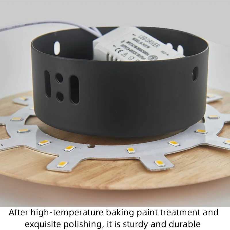 Nordic LED Wall Light Modern LED Circular Wooden Wall Light Personalized Bedside Bedroom Staircase Wall Hanging Light M251126