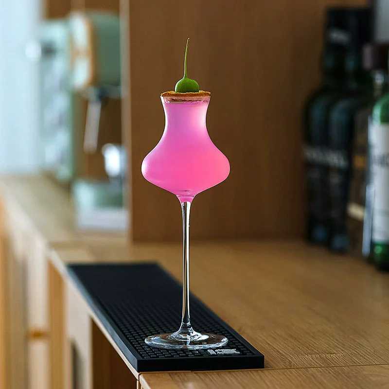 Crystal Tulip Shape Tasting Glass Creative Goblet Cocktail Glasses Whiskey Fragrant Cup for Party Bar Drinkware C251126