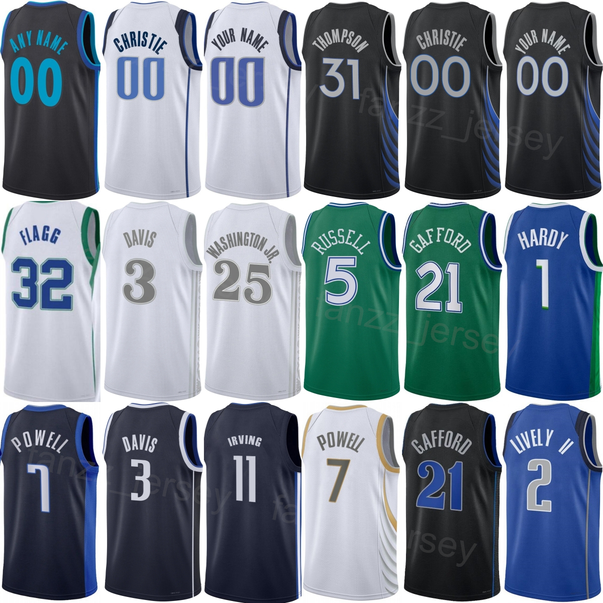Printed Basketball Max Christie Jersey 00 Mans 2026 City Naji Marshall 13 Brandon Williams 10 Daniel Gafford Anthony Davis Cooper Flagg DAngelo Russell Woman Kids