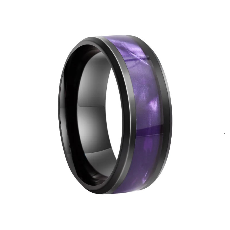 Selling Classic Steel Black Elegant Purple Colorful Couple Ring For Women Men Jewelry Accessories Size 6-13 251126