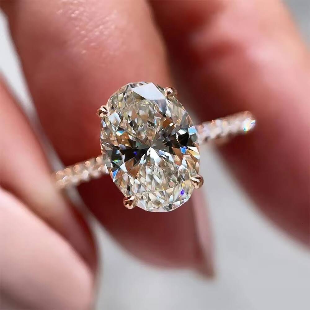 Gia Igi Certified Cvd HPHT 14k 18k Solid Gold White Gold Rings Engagement Jewelry Women Lab Grown Created Diamond Rings