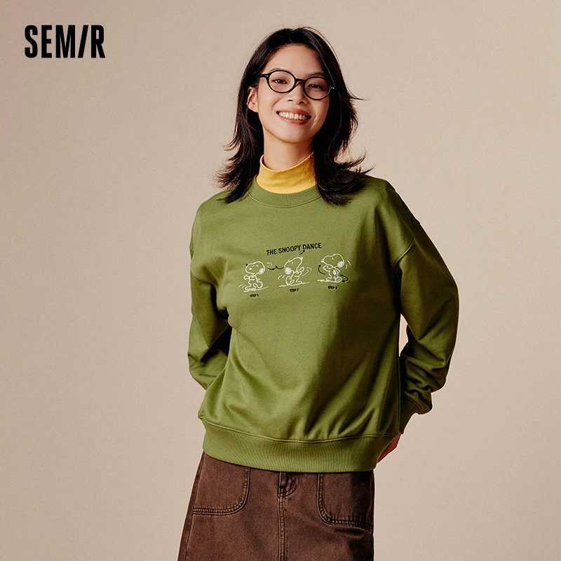 Semir Sweatshirt Women Loose 2024 Autumn New Fashion Pattern Top Trendy Sweatshirt J251136