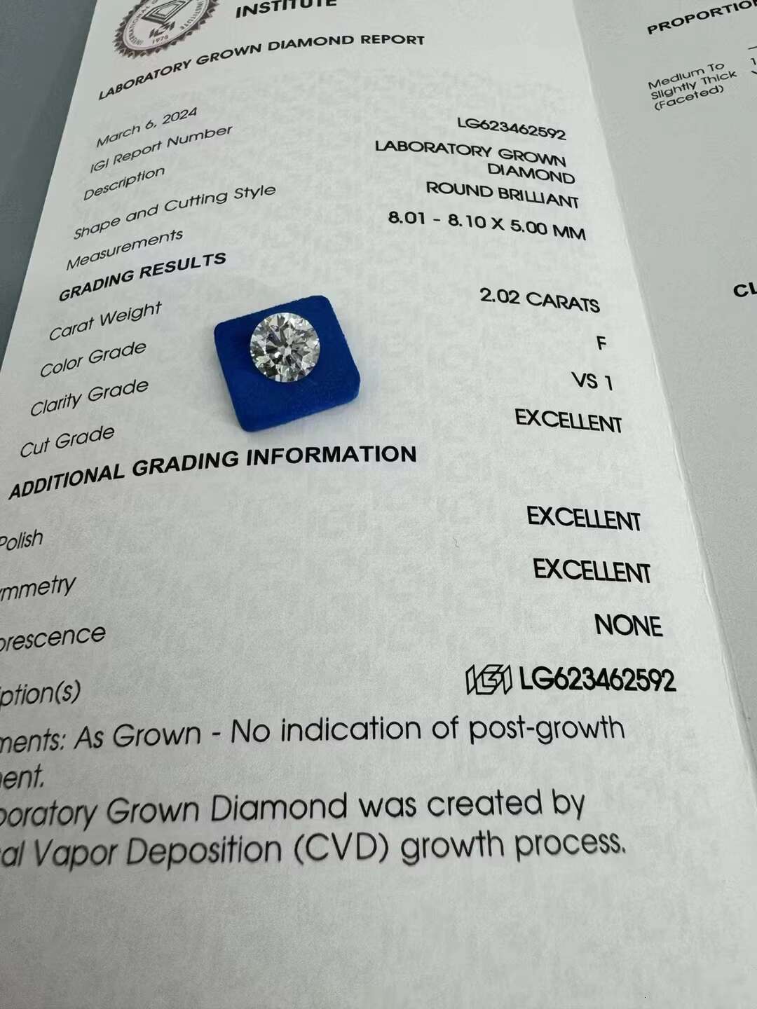 IGI Certificate CVD/HPHT 1CT-5CT DEF Color VVS/VS Round Cut Best Lab Grown Diamonds Loose Diamonds Lab Cultivated Diamonds