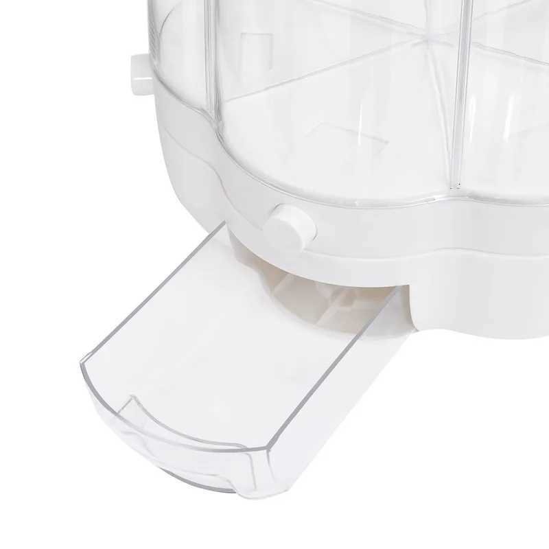 Rotating Food Storage Containers Rice Distributor Transparent Large Capacity Beans Grain Container With Lid Y251126