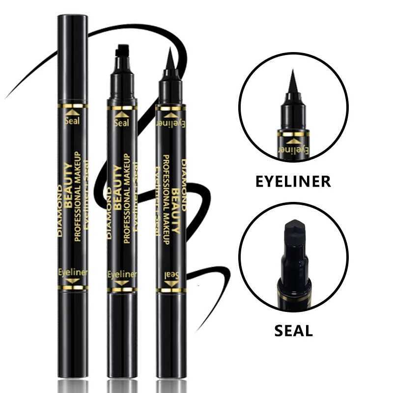 Double Head Star Print Love Eyeliner Pen Waterproof Mud Free New Palm Embellishment Eye Tail Eyeliner PenT251126
