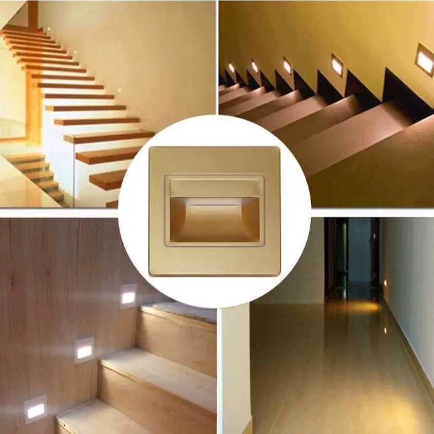 Recessed Ladder Wall Light 15W LED StairStep Lamp For Staircase Stairway Corridor Foyer Bedside Indoor Nightlight 95x95m M251126