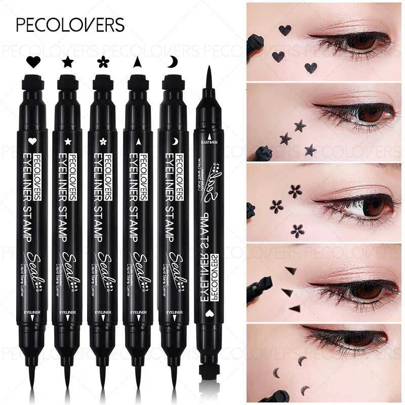 Fast Dry Double Head Eyeliner Stamp Seal Pen Long LastingEye Liner Liquid Black Pencil Make-up for Women CosmeticsT251126
