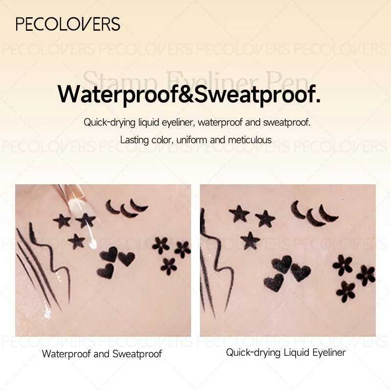 Stamp Eyeliner Various Stamp Shapes Double-ended Eyeliner Quick Drying Liquid Eyeliner Eye MakeupT251126