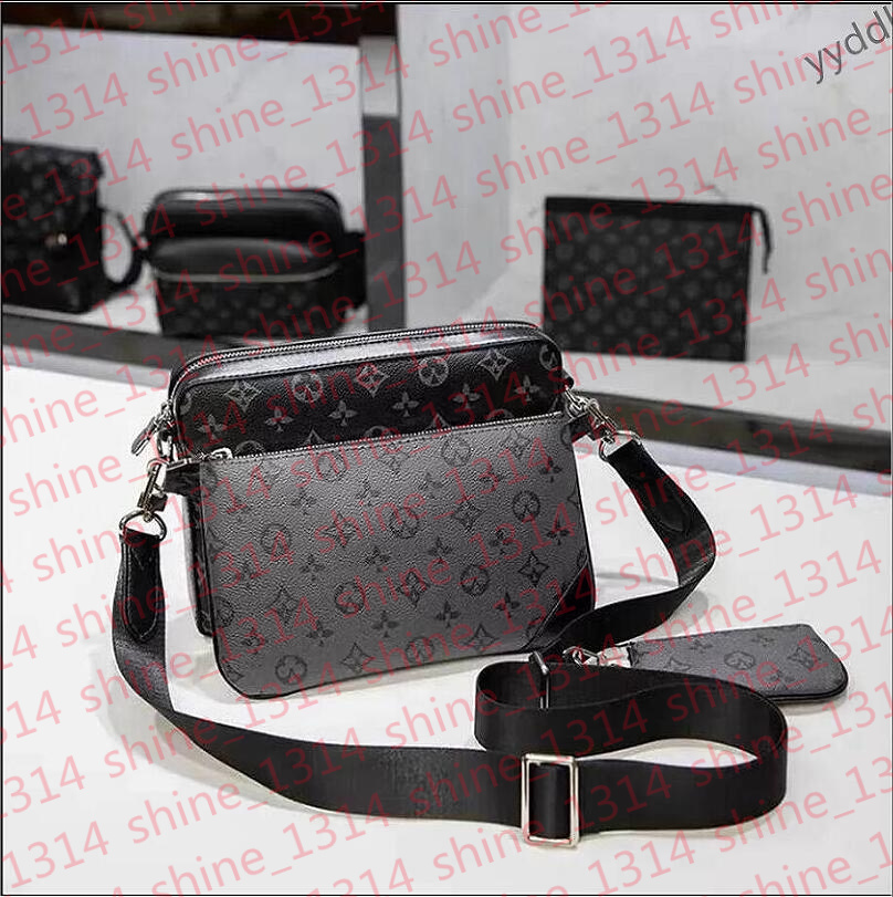 Luxurys bags TOP Handbags Women Men Leather TRIO Messenger Bags Shoulder Make up Bag Designer Handbag Tote Man's bag 2025