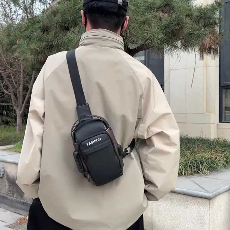 Newest Men Anti Theft Chest Bag Shoulder USB Charging Crossbody Package School Short Trip Messengers Gym Mens Sling Sports PackT251126
