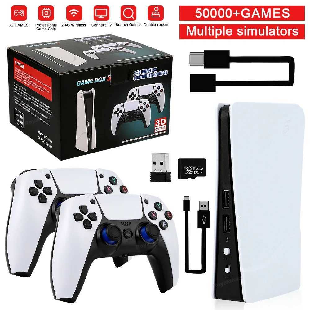 GB5 Video Game Console 256G 50000 Retro Games HDTV Game Box 5 with Two Gamepads 45 Emulators For NDS/N64 Gaming Stick K251107