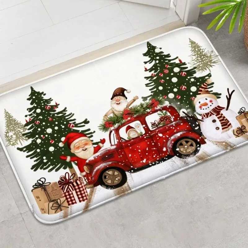 Christmas Pine Needle Welcome Mat Non-slip Doormat Home Decor Rug Living Room Bedroom Floor Mat Holiday DecorationsM251126