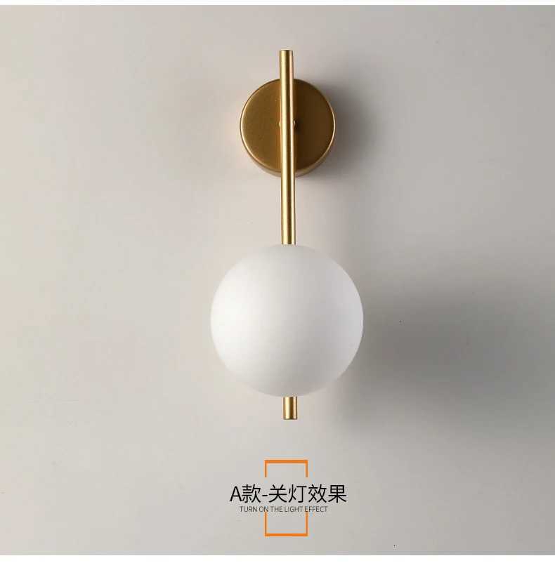 USB Rechargeable Gold LED Glass Wall Lamp with Remote Control Dimming Modern Bedside Sconce for Bedroom and Corridor Decor M251126