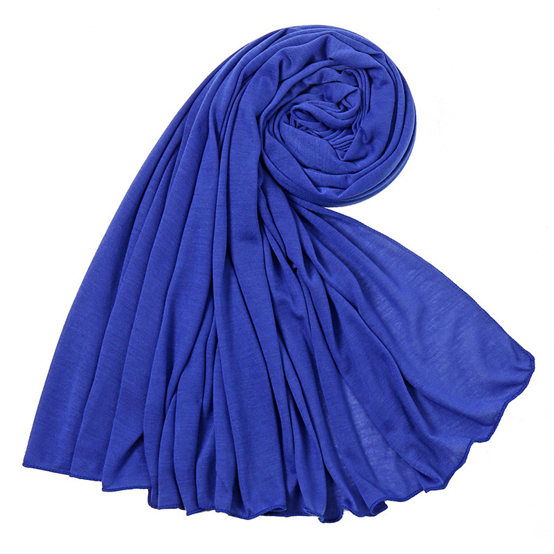 K526 Pure cross-border hot-selling solid color mercerized cotton jersey headband long scarf soft breathable monochrome classic versatile scarf for wom