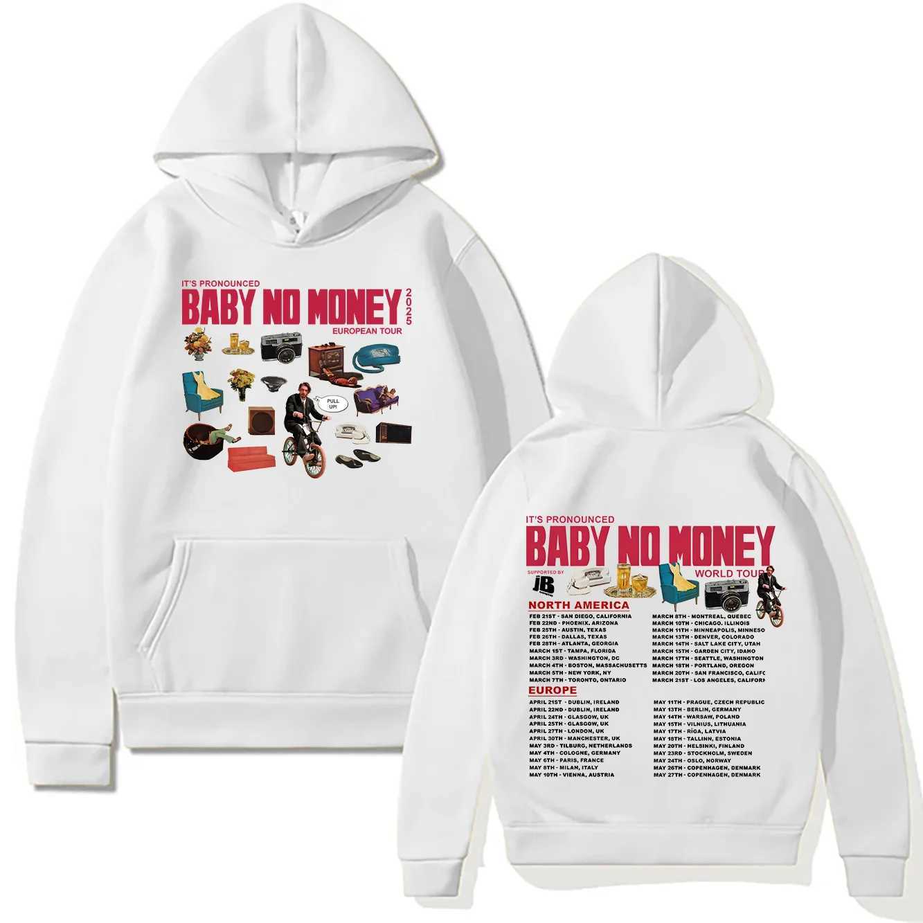 Bbno New Hoodies Its Pronounced Baby No Money European Tour 2025 Sweatshirt Men Women Pullovers Harajuku Creative Fall Clothes J251136