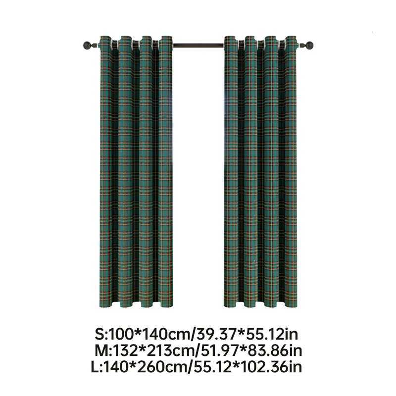 Christmas 1Panel Christmas Curtain American Retro Checkered Curtains for Bedrooms Living Rooms Festive New Year Xmas Atmosphere Decoration Y251126