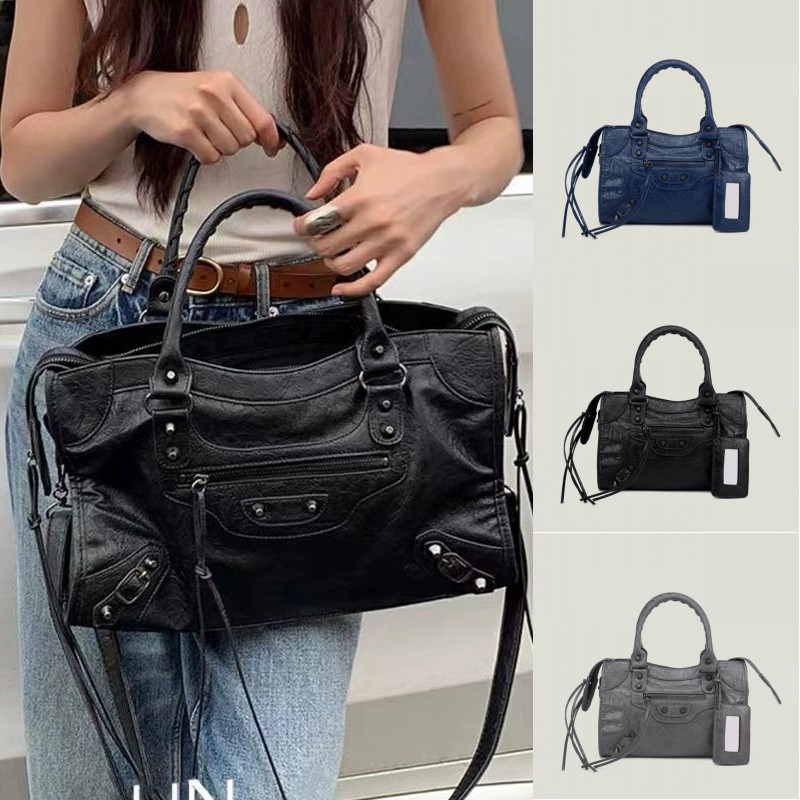 Trend shoulder bags leather le city bags designer bags for women fashion zipper solid color large capacity hand-held casual tote bags outdoor traveling xb196